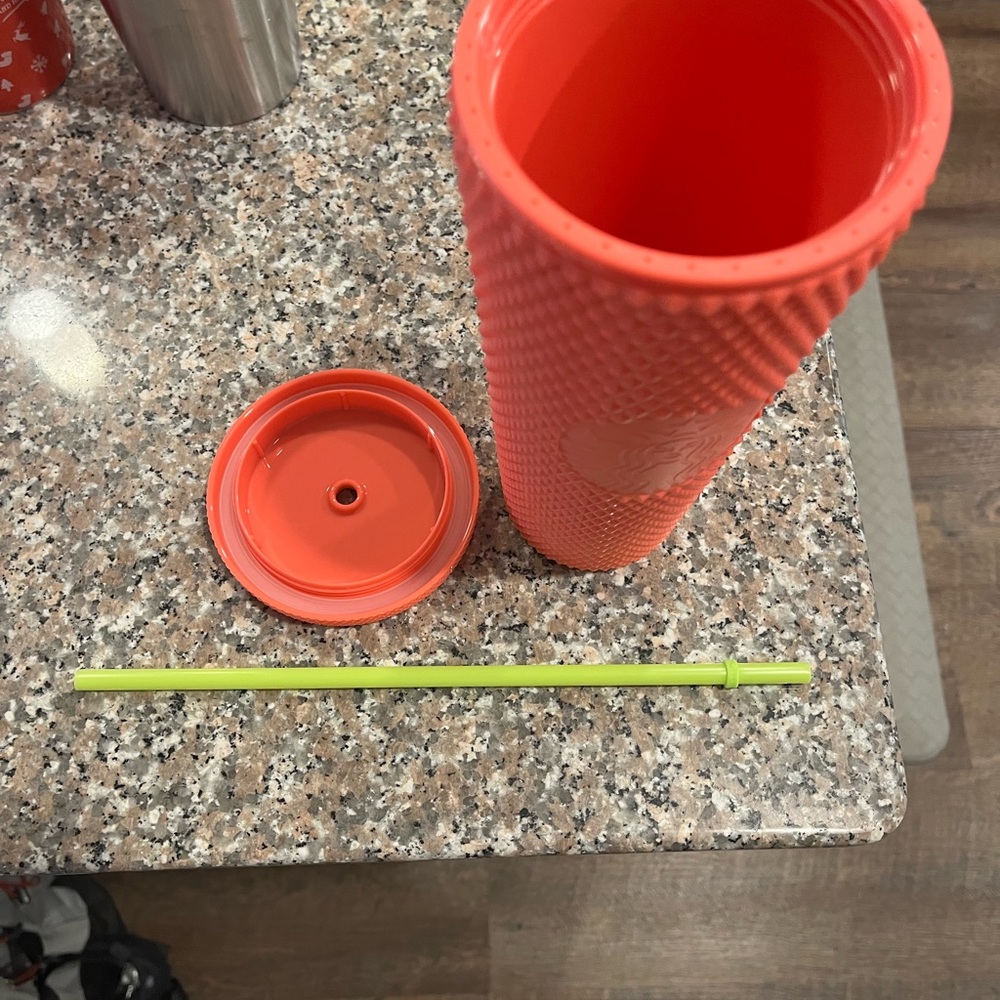 Starbucks Pink Studded Tumbler and Yellow Straw - Picture 4 of 4